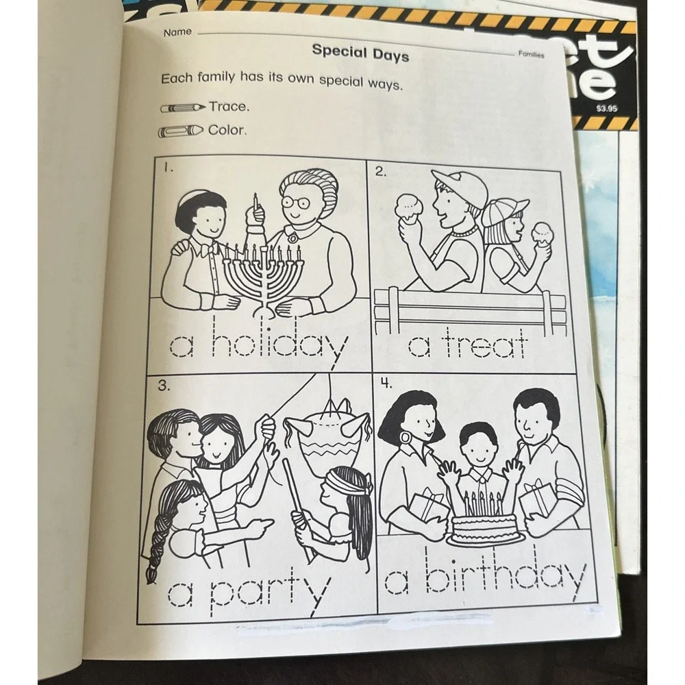 Vintage Worksheet Magazine Reproducible For Kindergarten Lot of 3 1988, 1991, 92